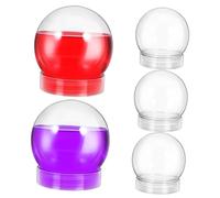 Uonlytech 5 pièces Boules à Neige DIY Transparentes Plastique avec Bouchon à Vis Kit Créatif pour Décoration Noël Bricolage Facile et Réutilisable Globe à Neige Vide pour Garçon Fille et