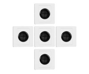 Uonlytech 5 pièces Cache-câbles Mural avec Trou de Sortie Plaque Aveugle avec Coussinet Caoutchouc Gestionnaire de Câbles pour Tv Murale Passe-câbles pour Fils et Cordons Installation