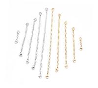 Uonlytech 5 pièces Chaînes Rallonges pour Bijoux Acier Inoxydable avec Fermoir Double pour Extension Collier et Bracelet DIY