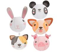 Uonlytech 5 Pièces Lanterne Animale Kinder lot Decoration Fete Panda lanternes en Papier de la Ferme Lanterne Chinoise en Papier décor lanternes en pour la Classe de