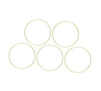 Uonlytech 5 pièces Lot de Anneaux Métal Doré pour DIY Attrape-rêves Couronnes Végétales et Macramé Support Robuste pour Décorations Créatives et Artisanales