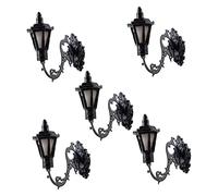 Uonlytech 5 Pièces Micro Applique Murale Paysage Appliques Miniatures Lampe Miniature Pour Petite Lanterne D'extérieur Mini Applique Jouet Maison De Poupée Acier Inoxydable Plus Abs Bonsaï