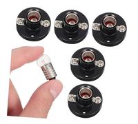 Uonlytech 5 pièces Porte Douille Lot Supports Lampe à Vis pour Expériences Électriques Bases Lampes Physique Kit Ampoules Inclus