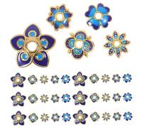 Uonlytech 50 Pièces Flower Spacer Beads Caps Set Plated Metal Flower Bead Caps For Diy Bracelets Necklaces Earrings Versatile Jewelry Making Supplies