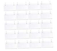 Uonlytech 50 Pièces Lot de Supports Étiquettes Plastique pour Paniers Clips Porte-étiquettes Fil Métallique pour Étagères Affichage Prix Clair et Résistant et Commerce