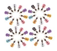 Uonlytech 50 Pièces Mini Guitar Charms Enamel Coated Handmade Pendants For Jewelry Making Diy Craft Supplies For Necklace Bracelet Earring Music Lovers