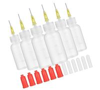 Uonlytech 6 ensembles Lot de Flacons Applicateurs de Colle avec Embout Aiguille pour Distribution de Fins Bouteilles Doseuses Réutilisables pour Colle Peinture et Encre