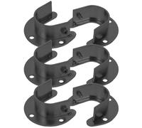 Uonlytech 6 Ensembles Support de Tringle de Placard Ouvert en U, Acier | Bride Large, Montage Rapide et Maintien Ferme, pour Panneaux de Placard en Bois ou Aggloméré