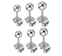 Uonlytech 6 pièces Boucles Oreilles Petites Boules Acier Inoxydable Argenté Clous Oreilles Cartilage Simples et Légers pour Femmes Bijoux de Piercing Décoratifs Polyvalents