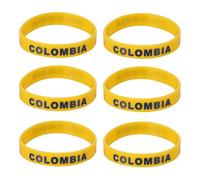 Uonlytech 6 Pièces Bracelet Drapeau du Pays en Silicone Jaune | Taille Unique pour Adultes, Usage Jeux et Rencontres Internationales, Accessoire de Poignet Léger