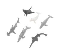 Uonlytech 6 pièces Figurines Animaux Marins Réalistes Décoratives pour Collection et Décoration Maison Modèles Vifs Dauphin Requin Marteau Noir Blanc