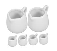 Uonlytech 6 Pièces Lot de Mini Pichets Céramique Blanche avec Poignée Verseur Précis pour Crème Sauce et Lait Café Table et Restaurant