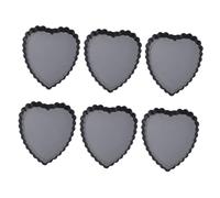 Uonlytech 6 pièces Mini Moules Cœur Acier Antiadhésifs Moules à Tartelettes avec Fond Amovible pour Pâtisserie Cuisson de Tartelettes Muffins et Desserts Bords Ondulés pour Mariages et