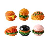 Uonlytech 6 pièces Miniature Hamburger Models Realistic Food Props for Dollhouse DIY Home Decor Compact and Simulation Toys