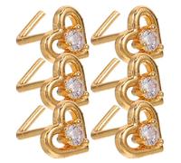 Uonlytech 6 Pièces Nose Studs Set Chirurgical avec Cœur et Œil Maléfique Anneaux de Nez et Piercings pour Femmes et Hommes Accessoires Confortables et Polyvalents pour Quotidien et Halloween
