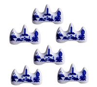 Uonlytech 6 pièces Repose Pinceau Céramique Style Chinois Antidérapant Porte Stylo Calligraphie Lot pour Pinceaux et Stylos de Calligraphie