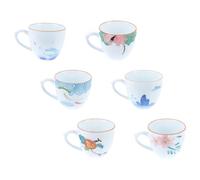 Uonlytech 6 Pièces Tasse à Thé Peinte à Main, Style Rétro Unique | Service Individuel, Résistant à Chaleur, Pratique pour Infusion, Rencontres Autour du Thé, Usage Quotidien