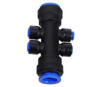 Uonlytech 6 Voies Connecteur D'irrigation Goutte à Goutte Noir 15mm 6mm | Pom, Interface 1/4 Pouce, pour Tuyau Principal et Arbres, Usage Paysage, Assemblage Rapide