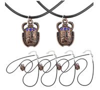 Uonlytech 6pièces Collier Scarabée Égyptien Rétro Pendentif Bijoux Égyptiens Collier Femme Homme Design Unique Facile Porter