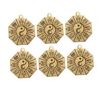 Uonlytech 6pièces Porte-clés à Huit Diagrammes Breloque Créative Et Décorative Style Rétro Léger