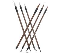 Uonlytech 6Pièces Set de Pinceaux de Chinoise pour Écriture Peinture Pinceaux à Encre Idéaux pour Étudiants Dessin Arts Visuels Matériel Durable Pratique Parfait