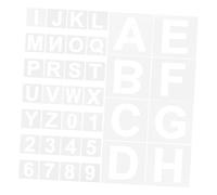 Uonlytech 72 Pièces Carte de pulvérisation alphanumérique pochoirs de lettres de l'alphabet pochoirs de lettres pour la peinture modèle de peinture l'animal de compagnie blanche