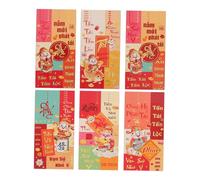 Uonlytech 72 Pièces Envelopes Year Of The Horse Vietnamese Lunar Year Money Packets God Of Wealth Blessings Spring Festival Lucky Packets For Celebration