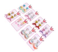 Uonlytech 8 paires Boucles Oreilles Clips Garçon Fille Filles Modèle Créatif Confortable pour Anniversaire et Fête