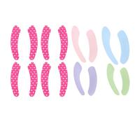 Uonlytech 8 paires Coussin de Siège Toilette Autocollant Coussinets Chauds Antidérapants Lavables Style Couleur Unie et Motif Aléatoire Confortable et Pratique pour Wc