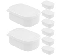 Uonlytech 8 Pièces Boîte de Portion 280ml en Plastique Blanc | Yaourt et Snacks, Usage Bureau ou Réfrigérateur, Rangement Alimentaire Compact, Léger et Pratique