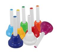 Uonlytech 8 pièces Cloches à Main Métalliques Colorées Notes Diatoniques Musical pour Garçon Fille Apprentissage Musical École Maternelle Fête Église