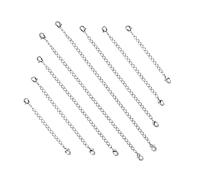 Uonlytech 8 pièces Lot de Rallonges de Chaîne Acier Inoxydable avec Fermoirs Aux Deux Extrémités Extensions pour Colliers et Bracelets DIY Maillons Robustes et Faciles à Utiliser