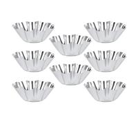Uonlytech 8 Pièces Moules à Tartelettes en Acier Inoxydable de Fleur, Antiadhésifs et Réutilisables, Faciles à Démouler, pour Célébrations et Gourmandises Quotidiennes