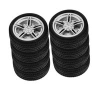 Uonlytech 8 pièces Rubber Car Wheels DIY Model Toy Wheels for Science Projects Creative Handcraft Accessories