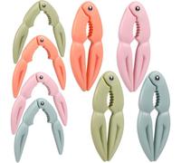 Uonlytech 8 Pinces à Crabes Multicolores Casse-Pattes Portables en Plastique Léger Lot de 8 Outils Manuels pour Décortiquer Crustacés Homards et Fruits de Mer Ustensiles la Cuisine pour