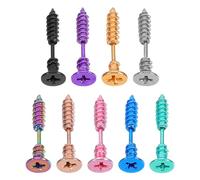 Uonlytech 9 pièces Boucles Oreilles Vis Acier Inoxydable Hypoallergéniques Clous Légers et Confortables Design Unisexe pour Piercing Oreille Chirurgical et Tenues Travail et Soirée