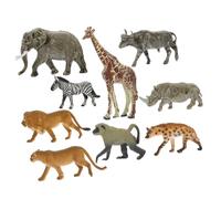 Uonlytech 9 pièces Figurines Animaux Savane Miniatures Plastique Décoratives pour Garçon Fille Collection et Jeu