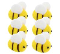 Uonlytech Abeilles en Feutre de Laine 6Pcs Décorations Mignonnes Artisanat pour Garçon et Filles Accessoires de Baby Shower pour Vêtements et Chapeaux