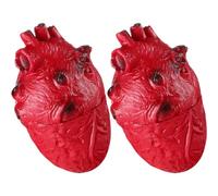 Uonlytech Accessoires Halloween 2 Pièces Cœurs Rouges en Vinyle Légers pour Décorations de Maison Hantée et Accessoires Horreur Ambiance Effrayante
