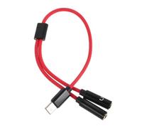 Uonlytech Adaptateur Répartiteur Audio Casque-Micro USB-C Rouge 28 CM, Câble Double Prise 3,5 MM pour Pc, Smartphone et Console de Jeux, Connexion Plug-And-Play sans Bruit, Compatible