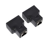 Uonlytech Adaptateur Répartiteur Rj45 1 à 2 Prises Ethernet en Plastique Noir pour Maison et Bureau, Coupleur Séparateur Réseau Double Sortie, Lot de 2pcs