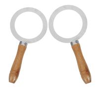 Uonlytech Anneaux à Gâteaux en Acier Inoxydable 90 et 95 Mm, Lot de 2 avec Poignée en Bois, Couverture Culinaire pour Machine à Crème Brûlée, Anneau de Tasse à Lait pour Pâtisserie Maison