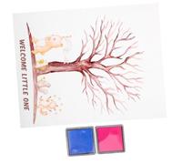 Uonlytech Arbre à Marques pour Révélation de Genre Kit Complet avec Affiche Encres Bleu Points Adhésifs pour Shower et Fête Prénatale