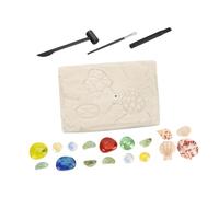 Uonlytech Archéologie pour Garçon Fille DIY avec Gemmes Simulées Kit de Fouille Créatif pour Activités Manuelles Cadeau Anniversaire Garçon Fille Jeu Éducatif pour Découverte et Partage