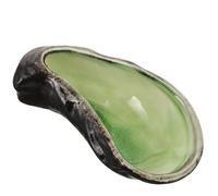 Uonlytech Assiette en Céramique Élégante Couleur Vert Clair Décor Coquillage D'huître, Plat de Service Moderne pour Fêtes à Thème et Présentation Raffinée