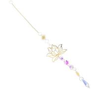 Uonlytech Attrape-Soleil Lotus Doré Cristal Brillant Ornement Suspendu Décoratif pour Jardin Intérieur et Voiture Capteur Soleil Élégant et Multifonctionnel