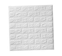 Uonlytech Autocollant Mural 3d Brique en Mousse Xpe Blanc Auto-adhésif, sans Traces, Facile à Appliquer, Décor Réaliste pour Salon et Chambre, Dimensions 70x77 Cm