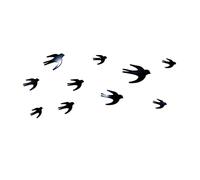 Uonlytech Autocollant Mural Miroir Cristal Diy Hirondelle Noir Décoration Murale Chambre Salon Étanche