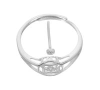 Uonlytech Bague Ajustable avec Plateau Rond Plat pour Création de Bijoux DIY Support de Bague Ouverte pour Incrustation de Gemmes et Artisanat Joaillier