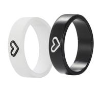 Uonlytech Bague D'amour Assortie de Cœur pour Couples Alliance de Couple 2 Pièces Bagues Bijoux Saint-valentin Symboles D'engagement et D'amour